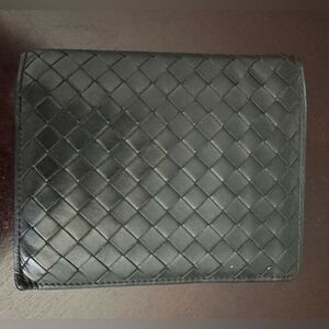 Bottega Veneta Black Intrecciato Leather Bifold Wallet